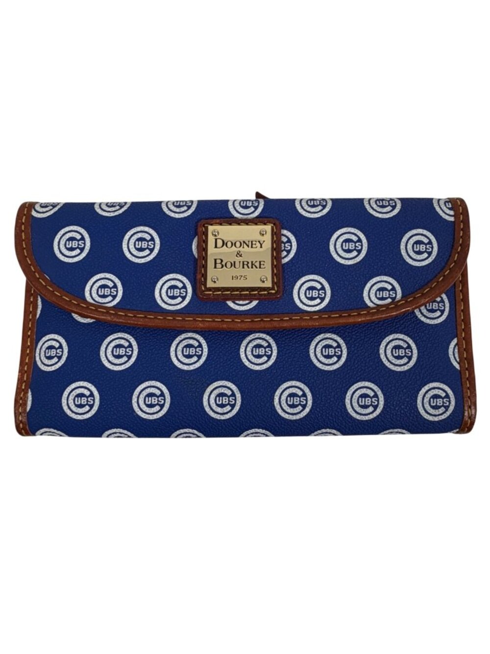 Dooney Bourke Chicago Cubs Team Color Blue Trifold Wallet Continental Clutch